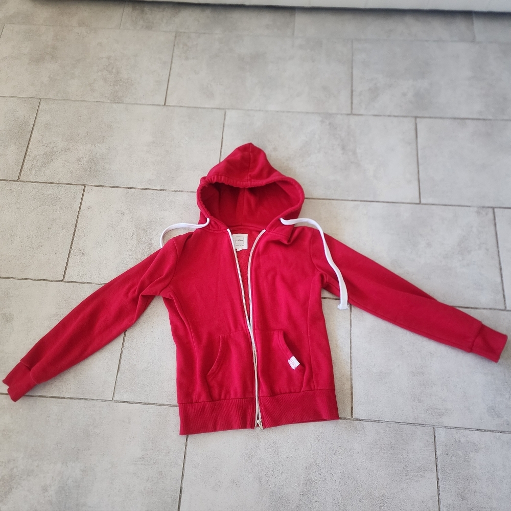 REFLEX Red Thick warm Teens Zip Up Hoodie Sweater Size Medium